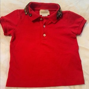 Gucci baby cotton polo with tiger